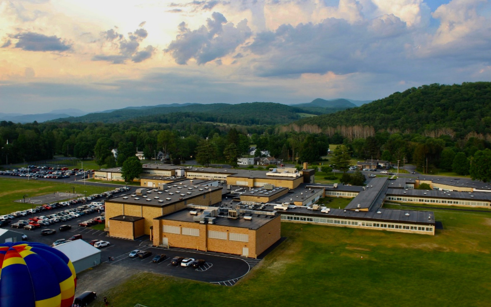 Aerial photo of school