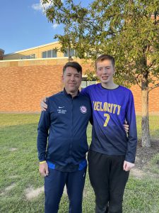 Jaron Barber with coach Keith Young