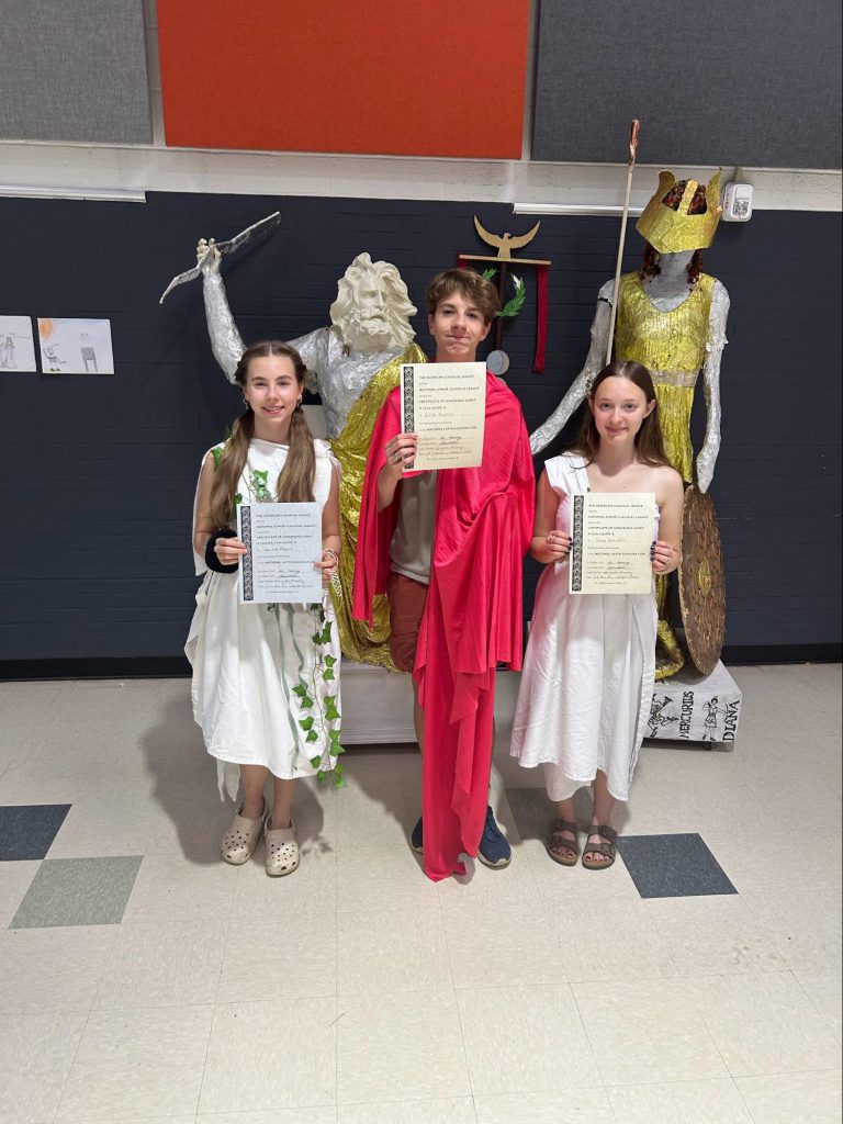 From left: Scarlett Machell, Caleb Blackler and Jenna Babushkin