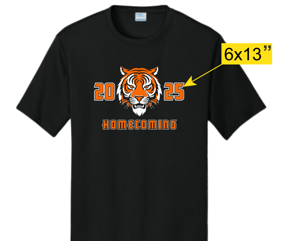 Mockup of 2025 Homecoming tee shirt