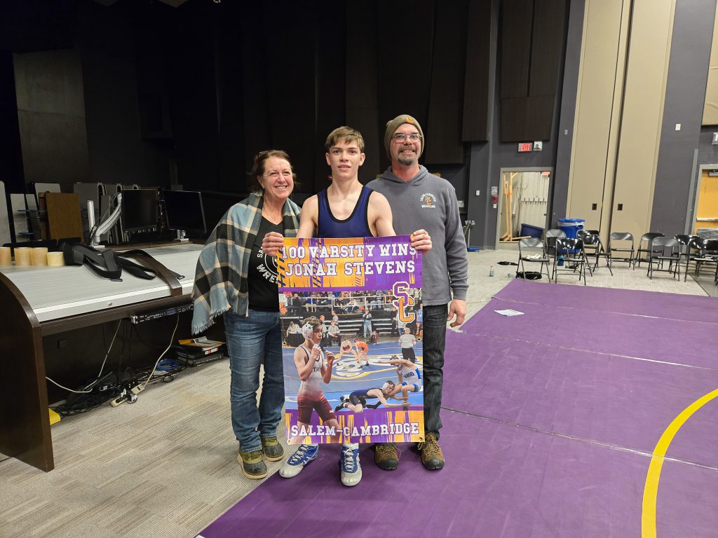 Stevens with his parents