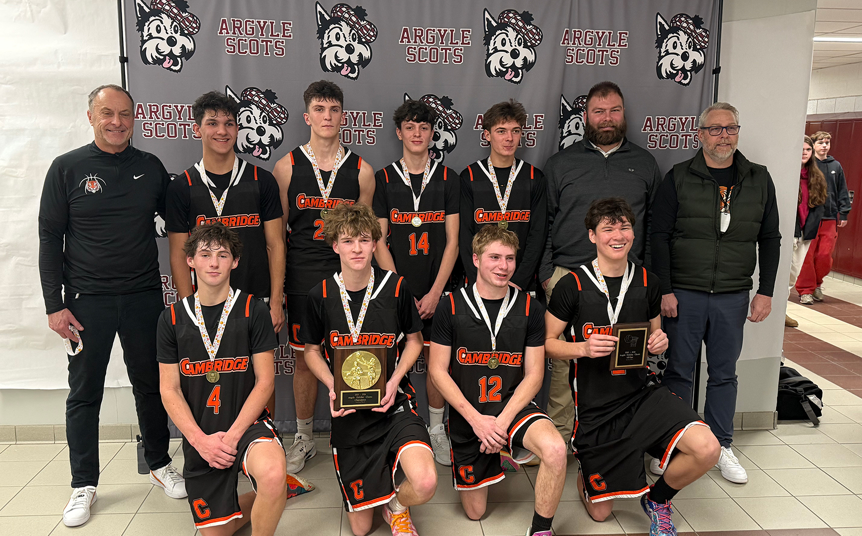 Boys basketball team winning the Argyle tournament