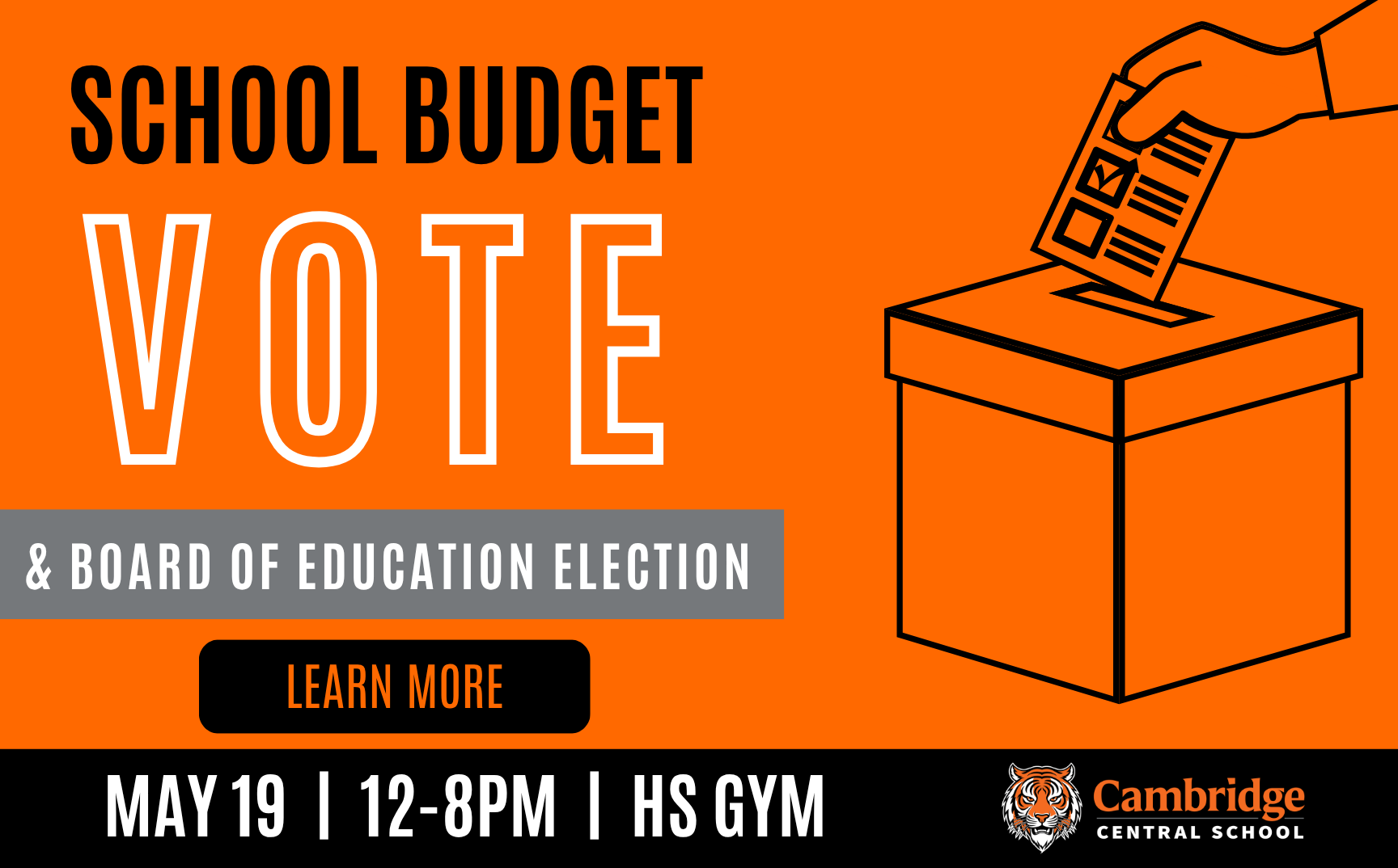 School Budget Vote and Board of Education Election graphic